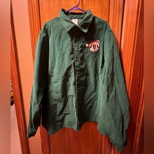 Disney Parks Santa Mickey Mouse Green Corduroy Christmas Long Sleeve Shirt-XXL